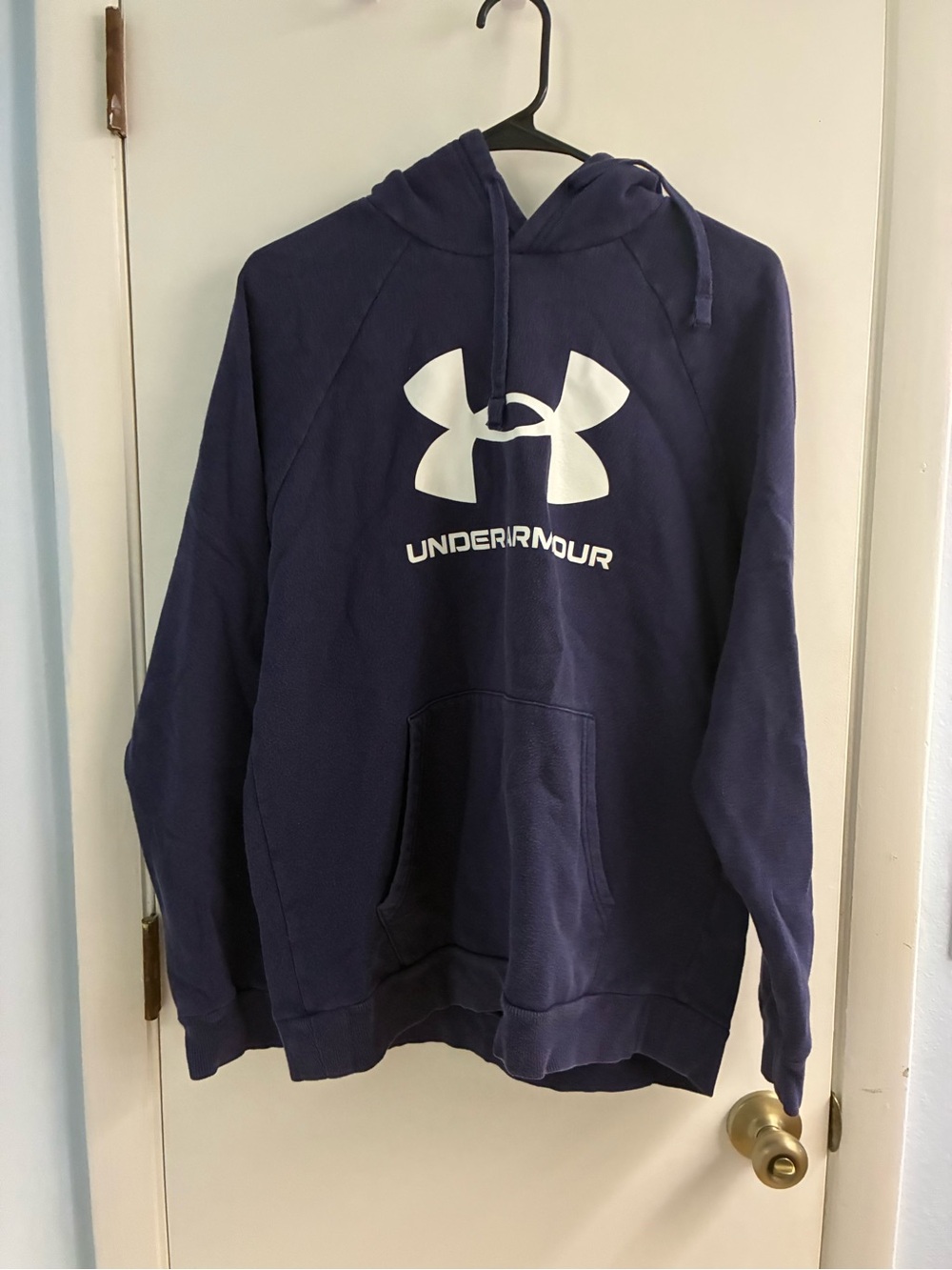 Under Armour Navy Crewneck Hoodie with White Logo